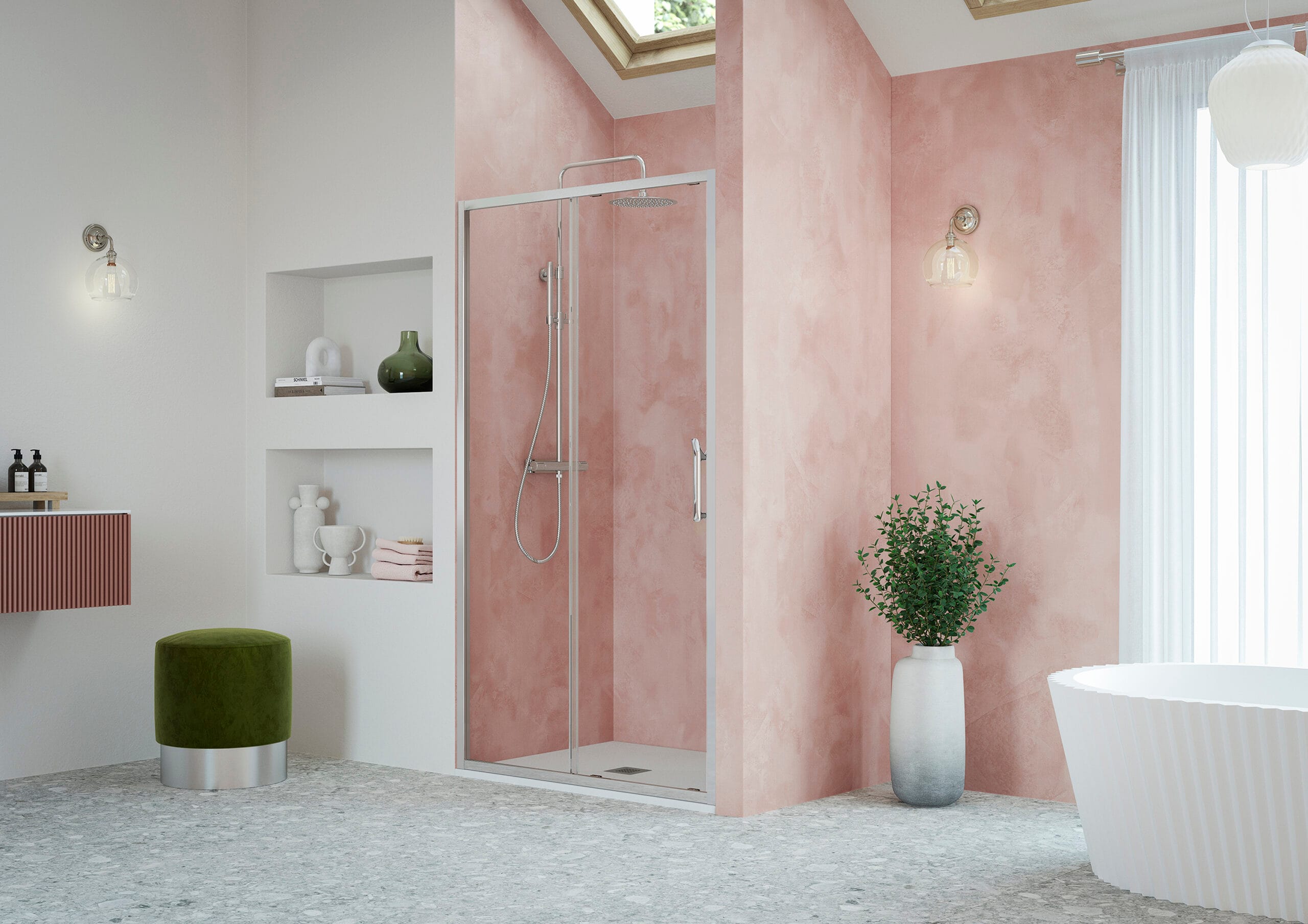 Flair Eto sliding door shower enclosure fitted in an alcove