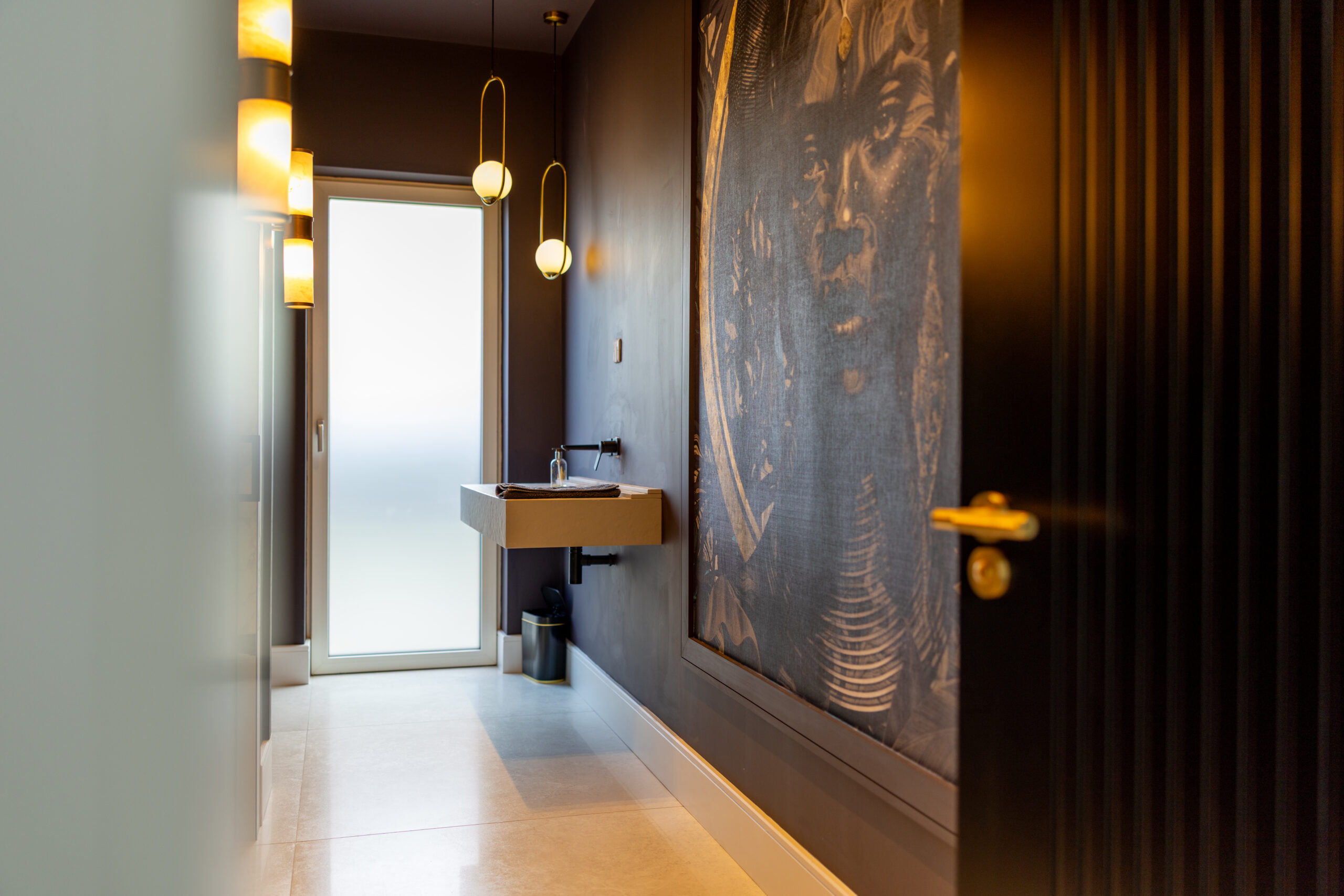 Luxury bathroom with premium finishes and vanity