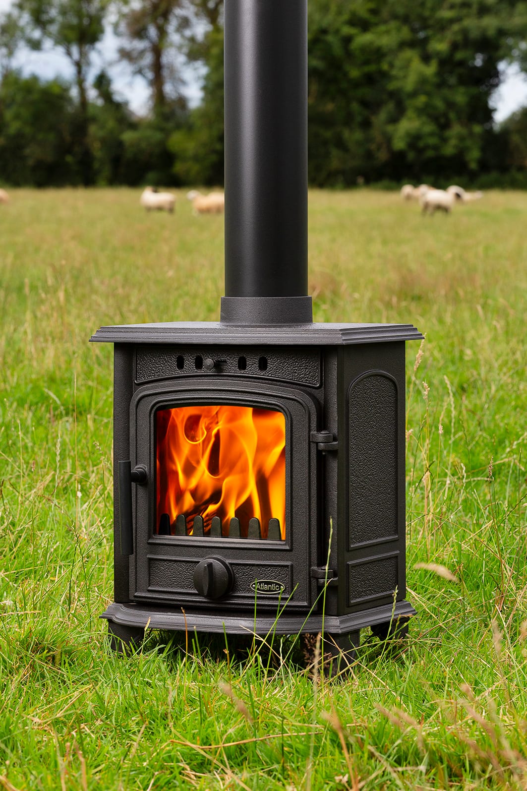 Atlantic Coral stove lit and photographed against a natural backdrop