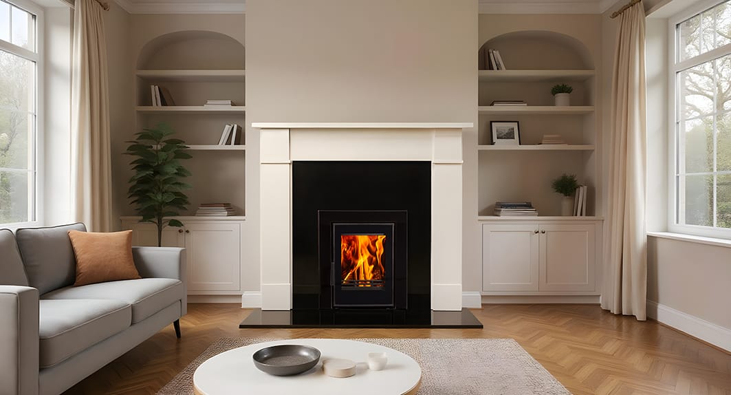 Atlantic Flat Victorian surround with a Wave 5 stove